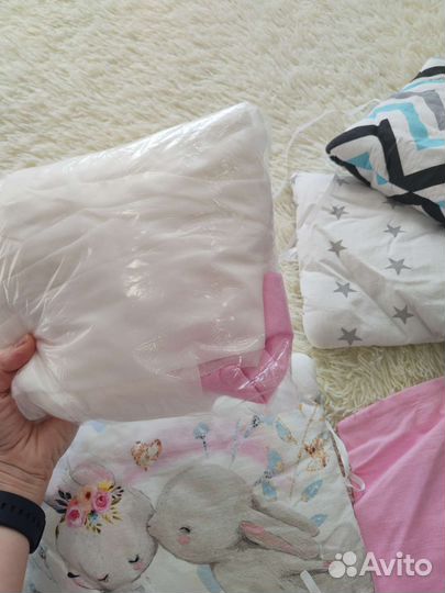 Бортики в детскую кроватку подушка балдахин