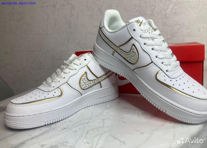 Nike Air Force 1 Low CR7 By You, бело-золотой (Арт