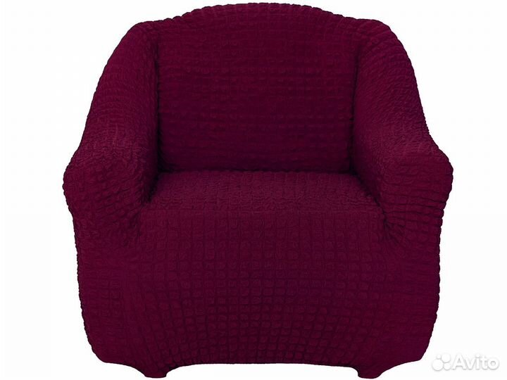 Чехлы на кресла без оборки универсальные, Бордовый