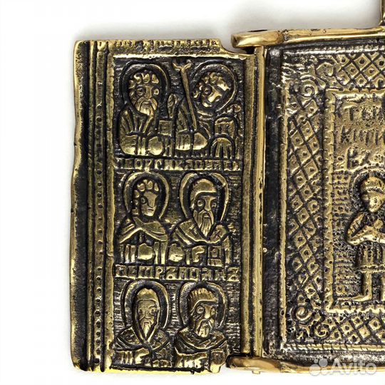 Бронзовая иконка-складень Кирик и Иулитта 00564