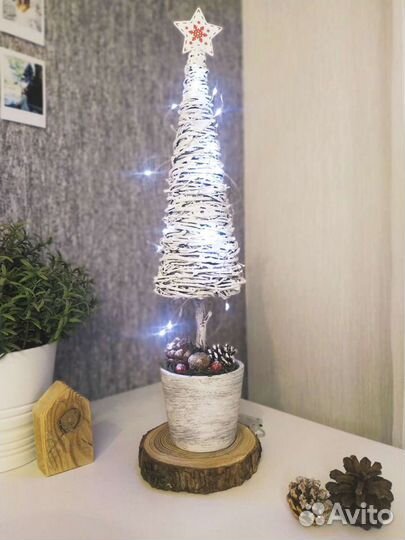 Елка плетёная из веток ручной работы (подарок)