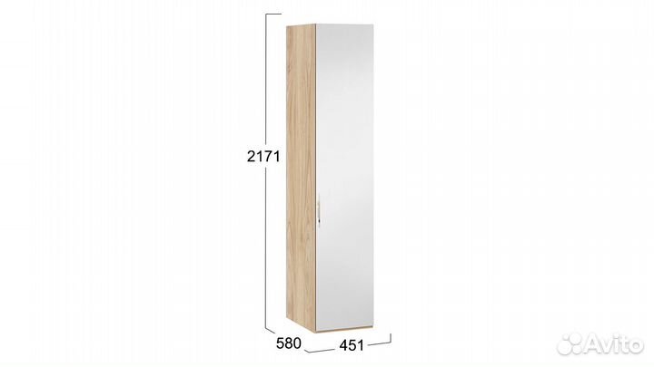 Шкаф для белья с 1 зеркальной дверью правый «Эмбер