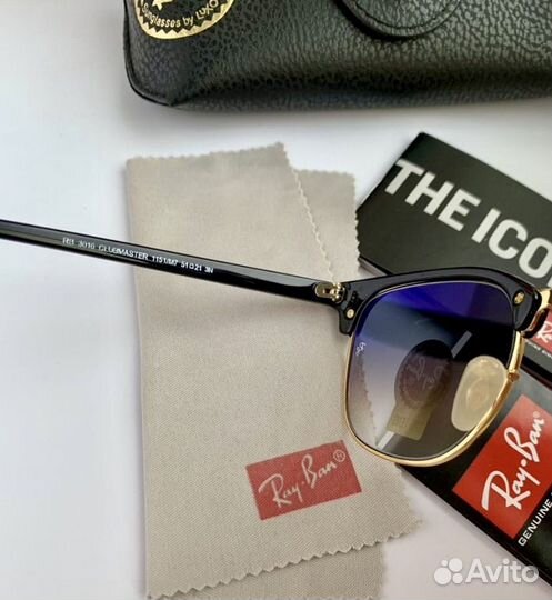 Солнцезащитные очки ray ban clubmaster пепельный