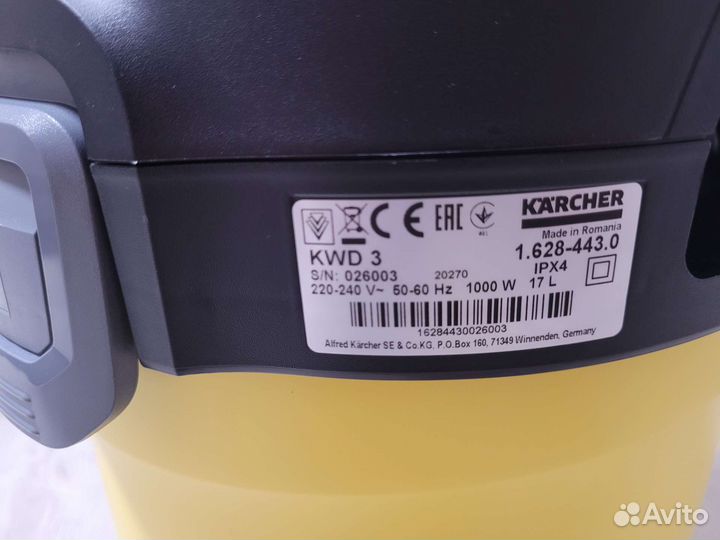 Новый пылесос Karcher K WD 3 Suc