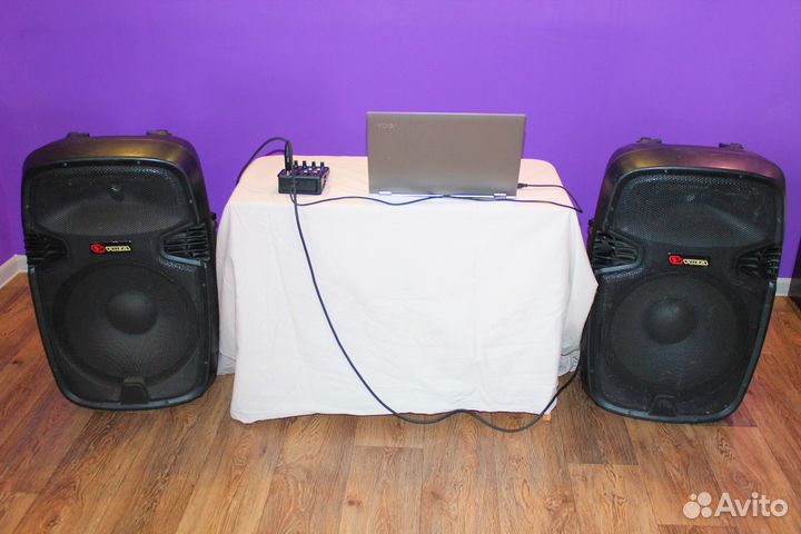 Колонки Volta P15A-R + микшер