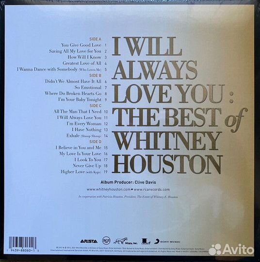 Винил Whitney Houston – I Will Always Love You 2LP