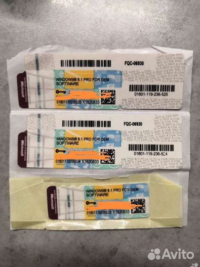 Ключ Windows 8.1 Pro for OEM с наклейкой