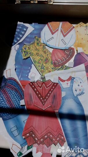 Картонная кукла с подставкой и магнитом СССР