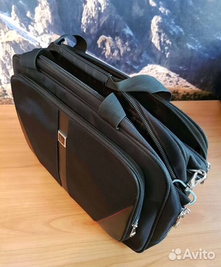 Сумка портфель для ноутбука, деловая, черная