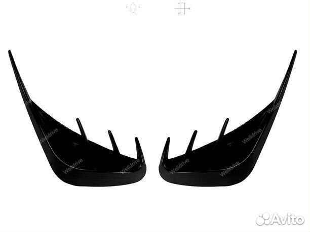 Жабры в задний бампер BMW 3 G21 дорест черные