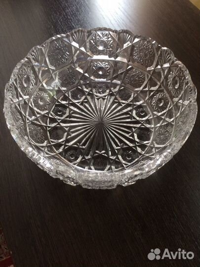 Ваза для фруктов советская хрустальная
