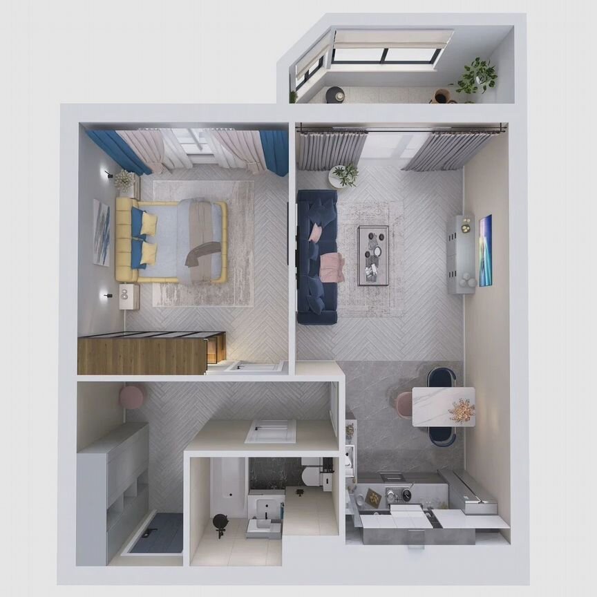 1-к. квартира, 46,7 м², 5/5 эт.