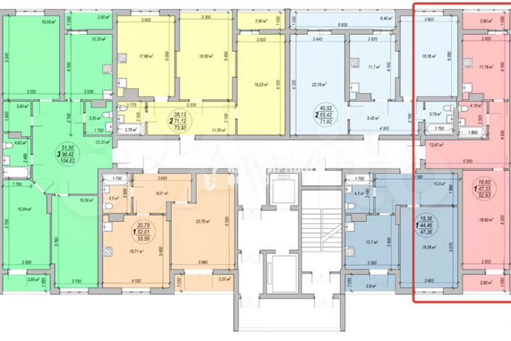 1-к. квартира, 53 м², 10/19 эт.