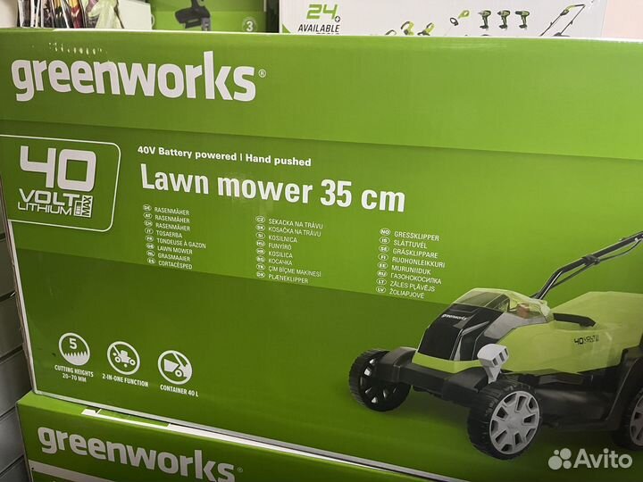 Газонокосилка аккумуляторная greenworks