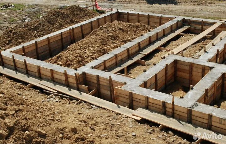 Ленточный фундамент, плита, под ключ