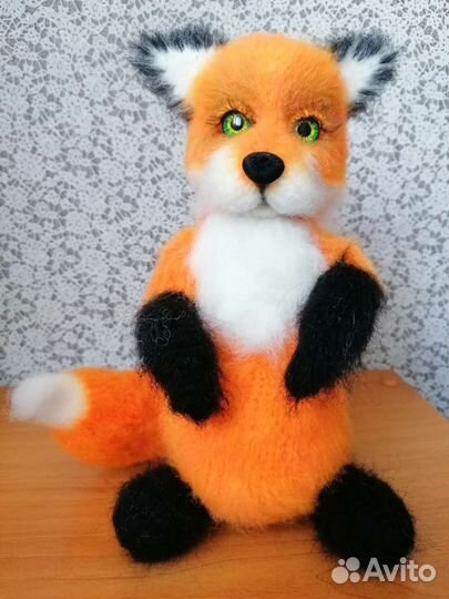 Вязаные игрушки Лисичка и Мишка