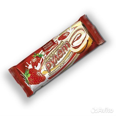 Опт - Рулет Русский Бисквит с начинкой Клубника с