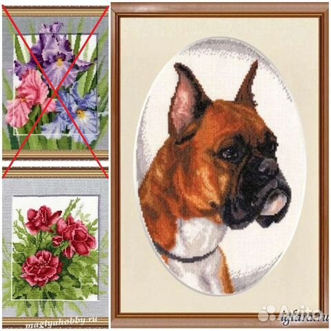 Набор для вышивания и канва с рисунком