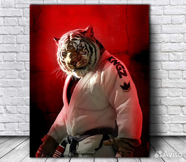 Картины Бык и Тигр в кимоно