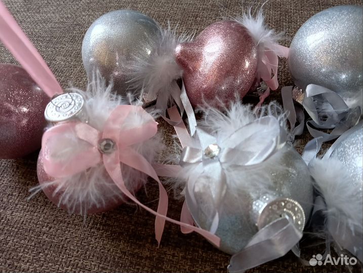 Наборы новых новогодних игрушек (7шт)