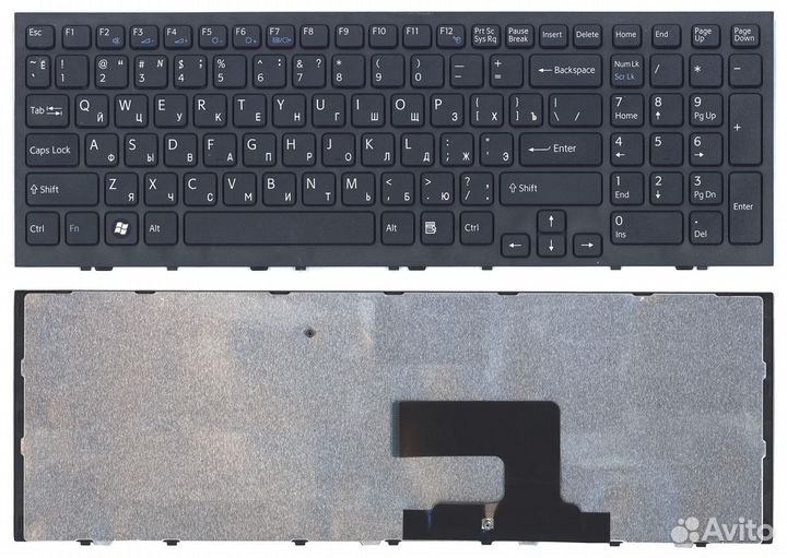 Клавиатура Sony Vaio VPC-EE черная с рамкой
