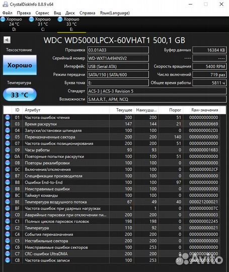 Жёсткие диски SATA для ноутбука