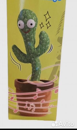 Танцующий,поющий и повторяющий кактус игрушка
