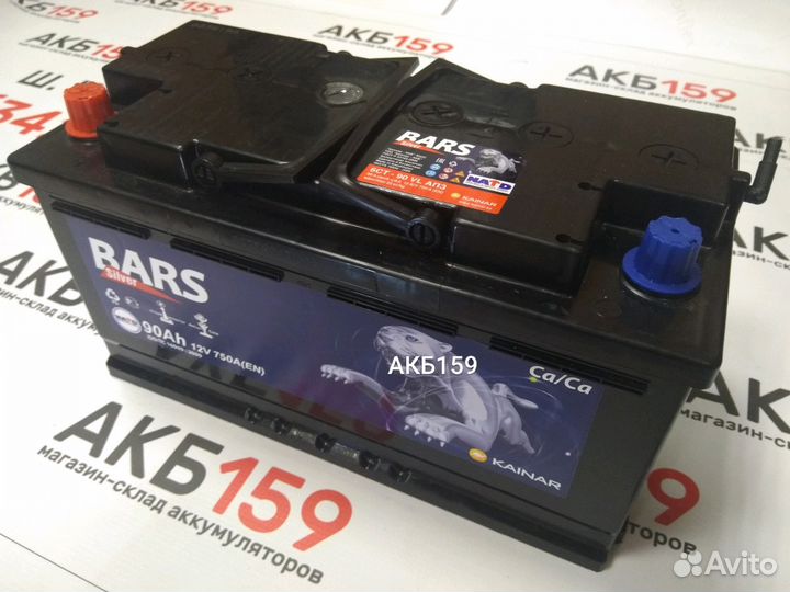 Аккумуляторы. Bars Silver 90Ач 770А 353х175х190мм