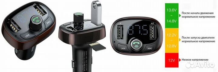 Автомобильное заряд. устр. Baseus T-typed
