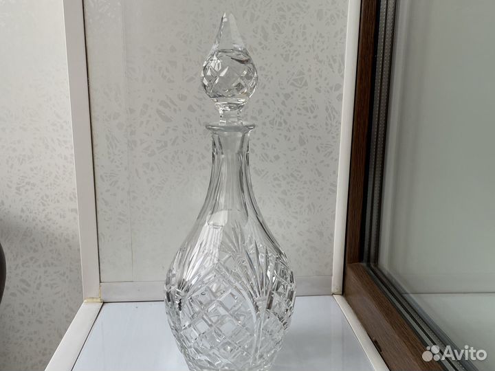 Кувшин и стаканы богемия, хрусталь чешский