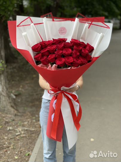 Букет из роз. Букеты гиганты 120 см