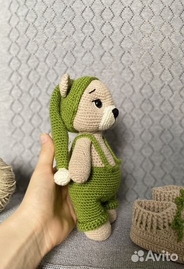 Мягкая игрушка вязаная мишка, набор