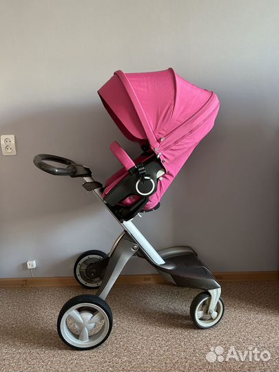 Коляска stokke xplory малиновая 2 в 1