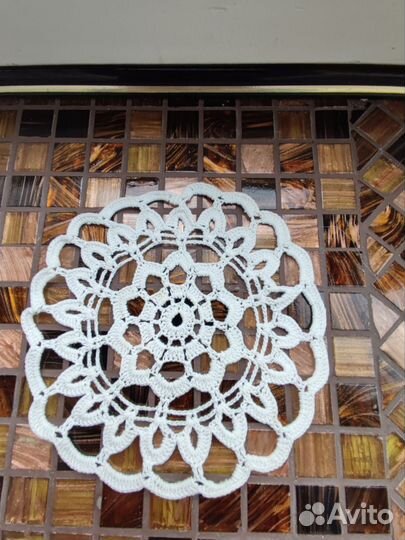 7 белых салфеток, ручная работа, крючок