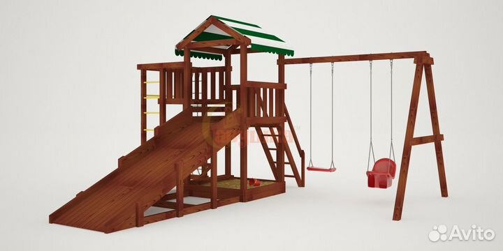 Детская площадка Савушка Мастер 3 (Махагон) 4сезон