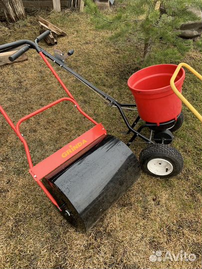 Сеялка, каток для газона и высоторез (кусторез)