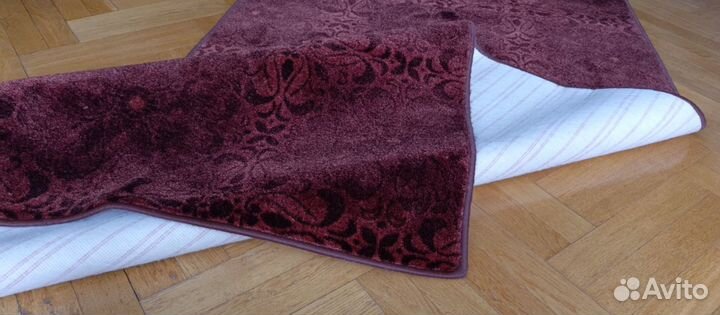 Палас на пол бордовый размер 120 см на 400 см