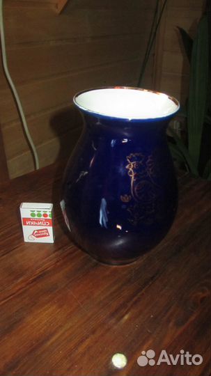 Ваза Возрождение СССР фарфор кобальт