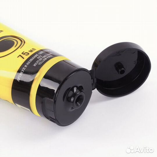 Краска акриловая 75мл, желтая светлая