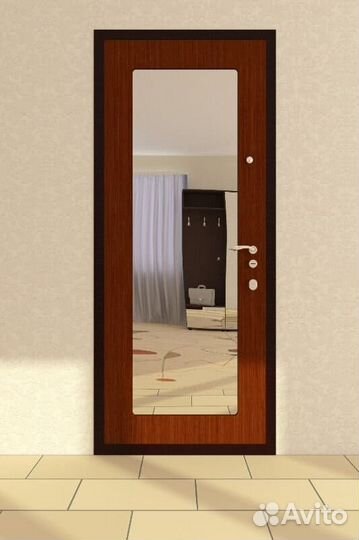 Дверь входная с зеркалом д-7