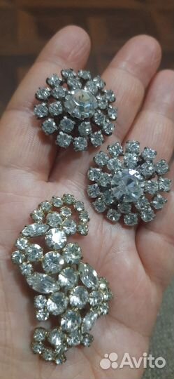 Брошь и клипсы винтаж