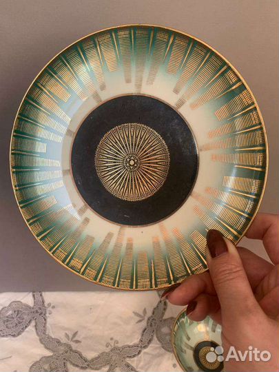 Коллекционная чайная тройка фарфор Германия