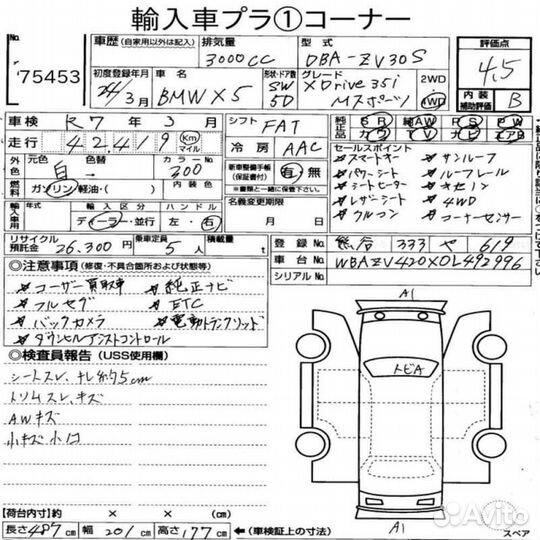 Разбор из Японии Bmw X5 E70 N55B30 2012