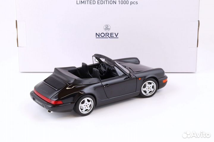 1/18 1990 Porsche 911 (964) Carrera 4 кабр черный