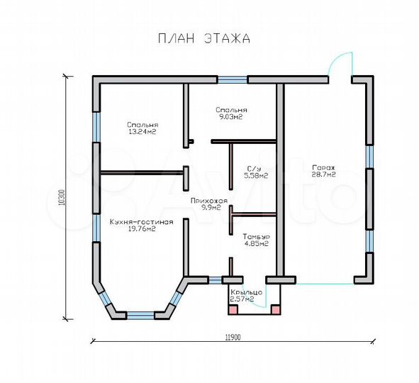 Дом 91 м² на участке 10 сот.