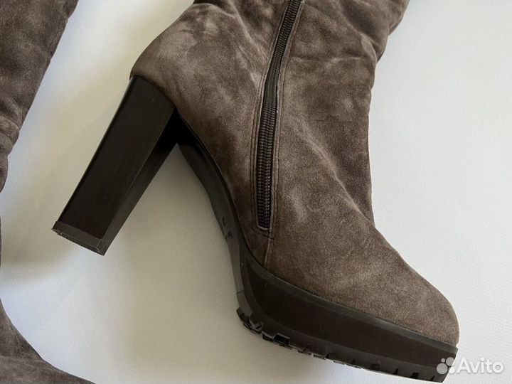 Сапоги ботфорты зимние натуральная замша 39
