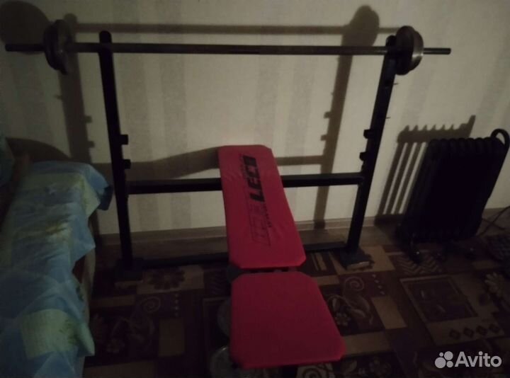 Штанга разборная, скамья, блины