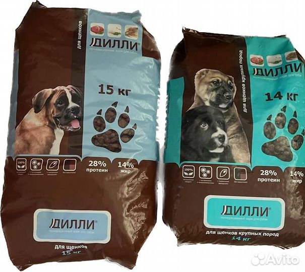 Cуxой корм для щенков и щенков крупных пород