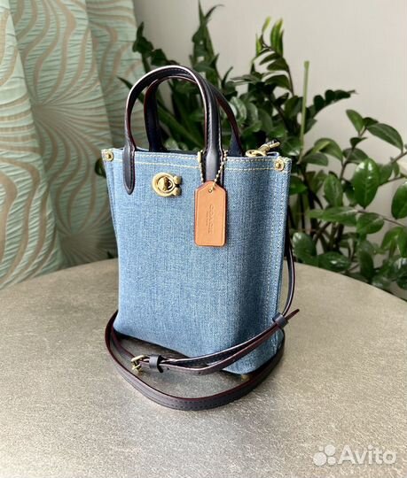 Сумка мини шопер Coach Willow tote 16, Indigo