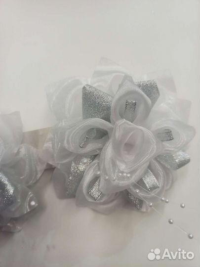 Резинка для волос, банты белые для девочек